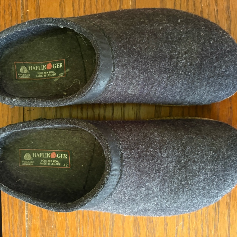 Haflinger Men's Dark Gray Wool Slip-On Clogs